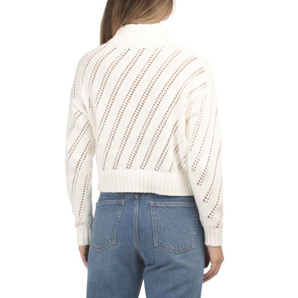 MAGASCHONI Cream Quarter Zip Cropped Sweater - Picture 2 of 2